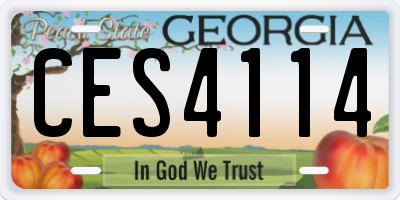 GA license plate CES4114