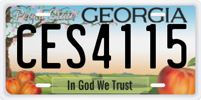 GA license plate CES4115