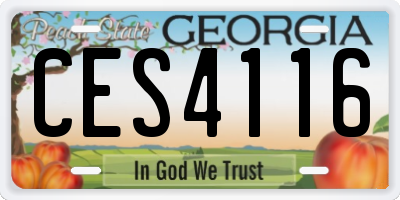 GA license plate CES4116