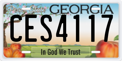 GA license plate CES4117