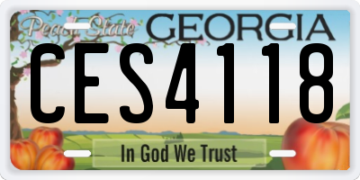 GA license plate CES4118