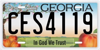 GA license plate CES4119