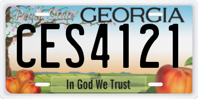 GA license plate CES4121