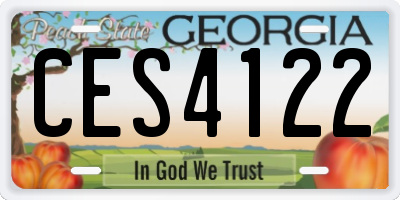 GA license plate CES4122