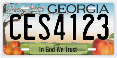 GA license plate CES4123