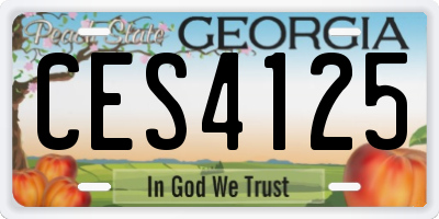 GA license plate CES4125