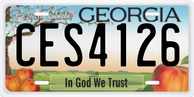 GA license plate CES4126