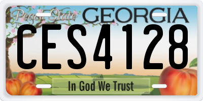 GA license plate CES4128