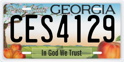 GA license plate CES4129