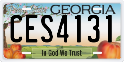 GA license plate CES4131