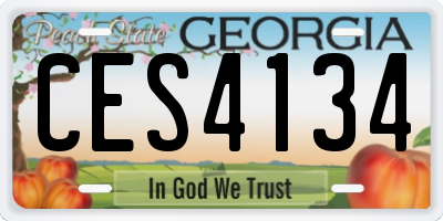 GA license plate CES4134