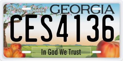 GA license plate CES4136