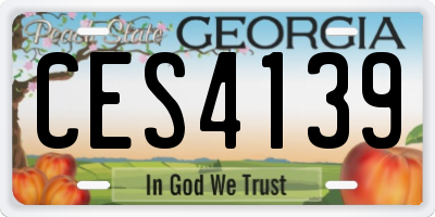 GA license plate CES4139