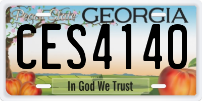 GA license plate CES4140