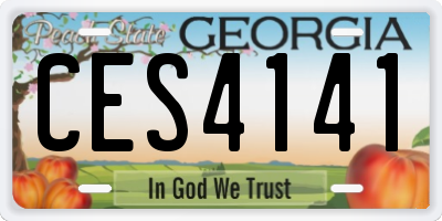GA license plate CES4141