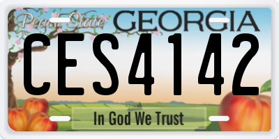 GA license plate CES4142