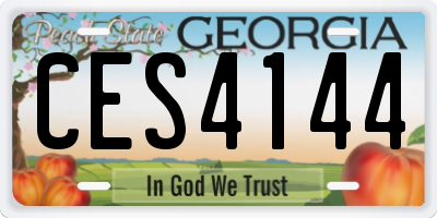 GA license plate CES4144