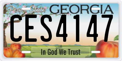 GA license plate CES4147