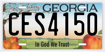 GA license plate CES4150