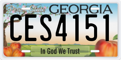 GA license plate CES4151