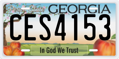 GA license plate CES4153