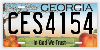 GA license plate CES4154