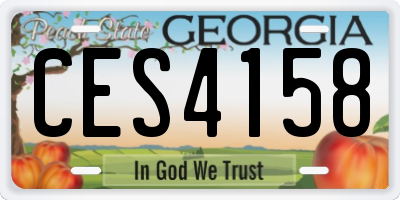 GA license plate CES4158