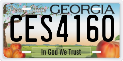 GA license plate CES4160