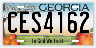 GA license plate CES4162