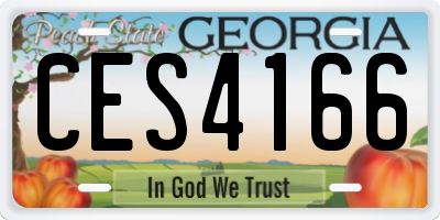 GA license plate CES4166