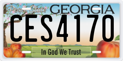 GA license plate CES4170