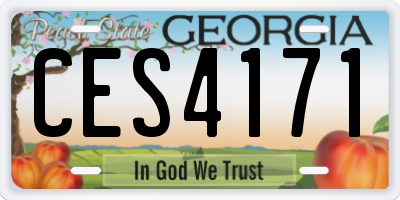 GA license plate CES4171