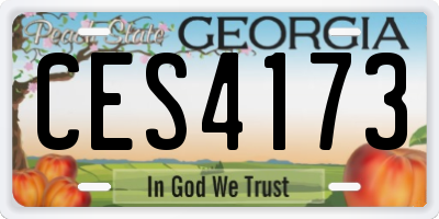 GA license plate CES4173