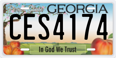 GA license plate CES4174