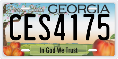 GA license plate CES4175