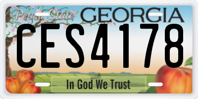 GA license plate CES4178