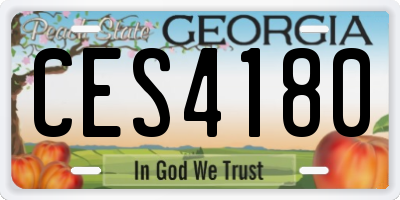 GA license plate CES4180