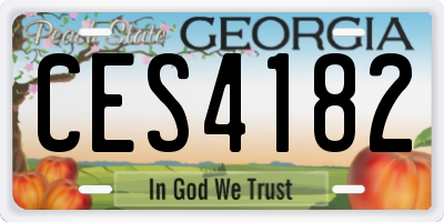 GA license plate CES4182