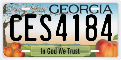 GA license plate CES4184