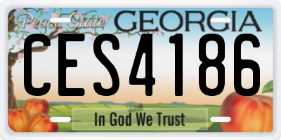 GA license plate CES4186