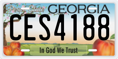 GA license plate CES4188