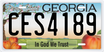 GA license plate CES4189
