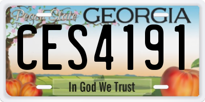 GA license plate CES4191
