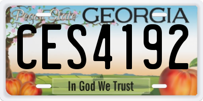 GA license plate CES4192
