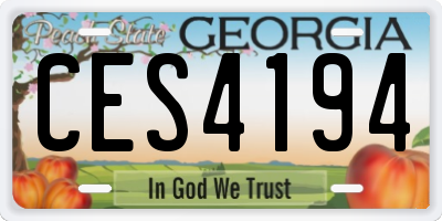 GA license plate CES4194