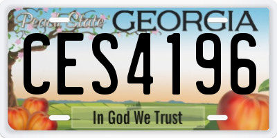 GA license plate CES4196