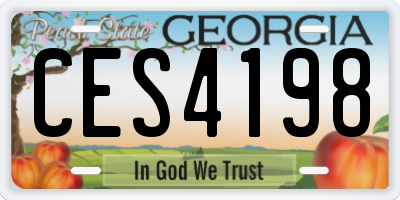 GA license plate CES4198