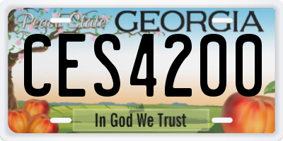 GA license plate CES4200