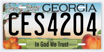 GA license plate CES4204