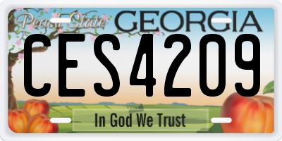GA license plate CES4209
